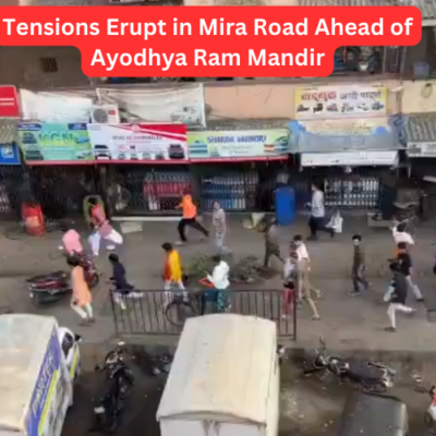 Security personnel on alert in Mira Road following clashes ahead of Ayodhya Ram Mandir ceremony.