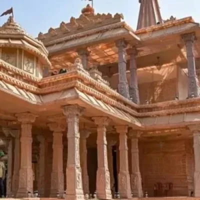 Edible Replica of Ayodhya's Ram Mandir Crafted with Parle-G Biscuits