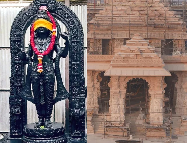 First Glimpse: Veiled Ram Lalla Idol Inside Ayodhya Temple's Sanctum Sanctorum