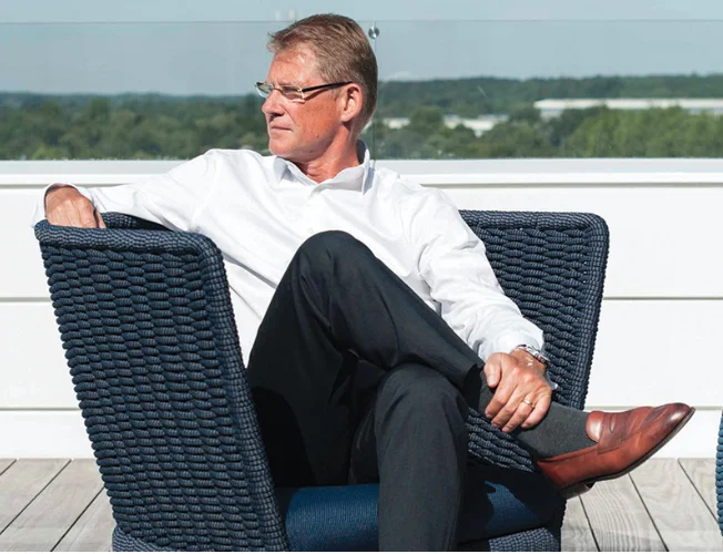 Lars Sørensen, former CEO of Novo Nordisk, engaged in a conversation.