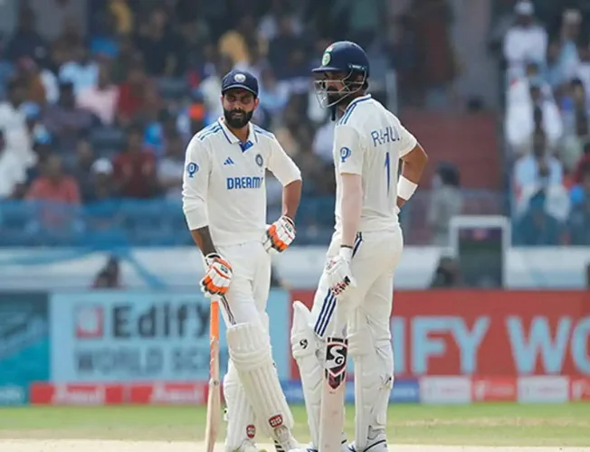 Chessboard with Indian cricket players and question marks, representing India's selection challenges for the 3rd Test.