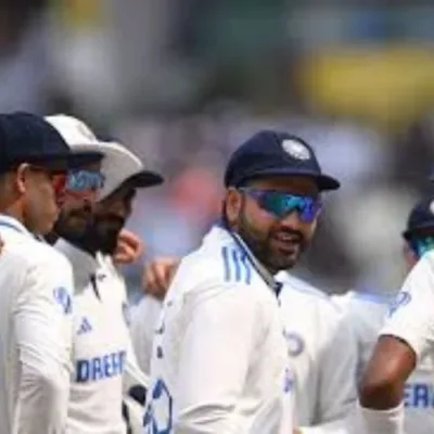 Rohit Sharma drives the ball through the covers during the 3rd Test against England.