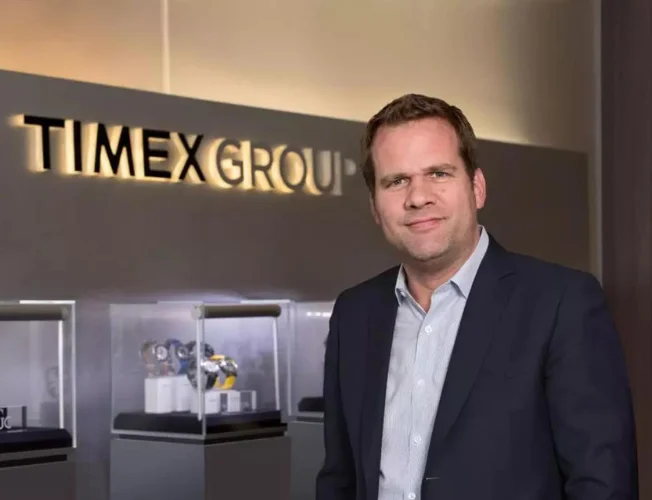 Tobias Reiss-Schmidt, President and CEO of Timex Group, speaking at an event.