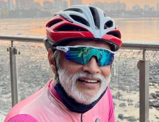Intel India's former head Avtar Saini cycling with enthusiasm before tragic accident on Palm Beach Road.