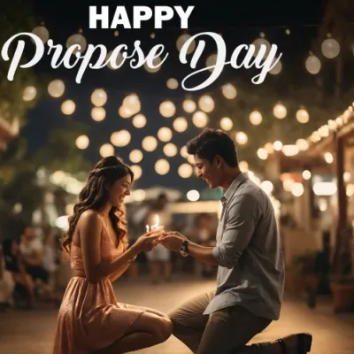 Image of couple proposing on Propose Day 2024