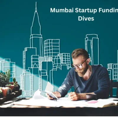 Line graph depicting a sharp decline in Mumbai startup funding from 2022 to 2023, with the 2023 value highlighted.