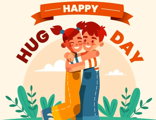 Couple sharing a warm hug on Hug Day