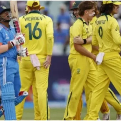 Dejected Indian cricket team slumped on the field after losing the U-19 World Cup final to Australia.