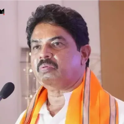 BY Raghavendra addresses political gathering in Chitradurga, Karnataka.