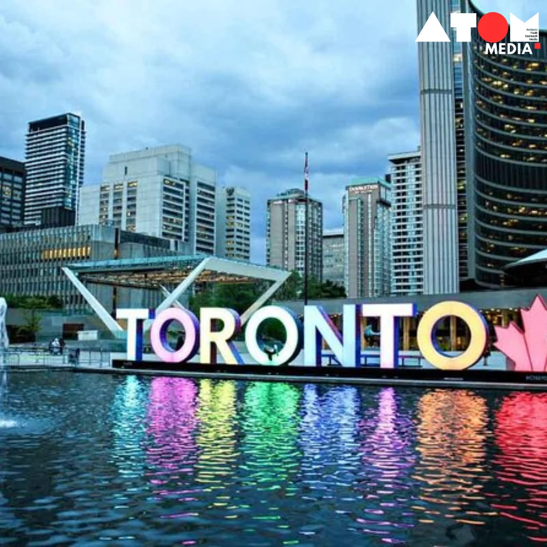 Toronto Skyline with Rainwater Runoff"