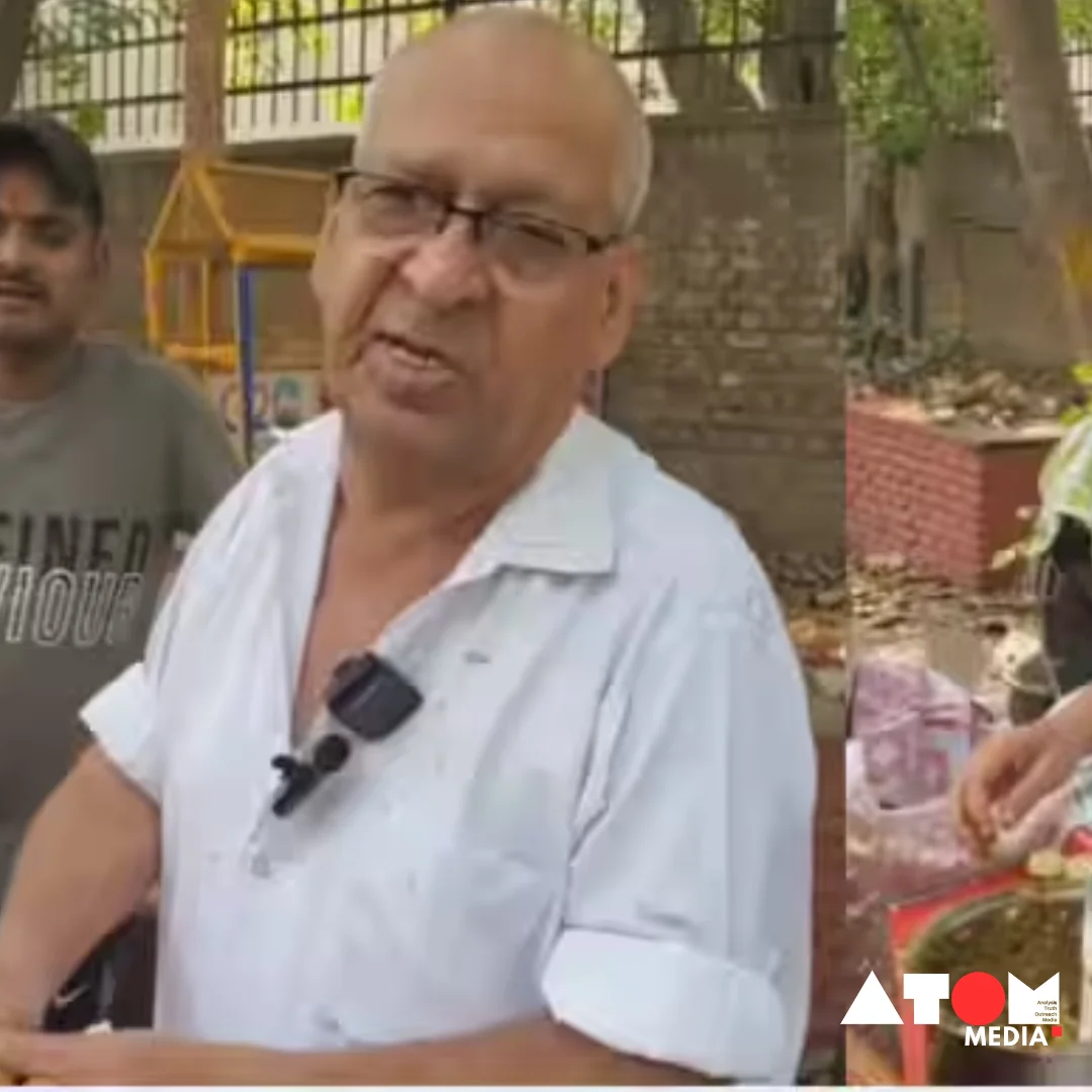 : Image of a "Savage Uncle" jokingly roasting a food vlogger at a chaat stand, sparking laughter among viewers.