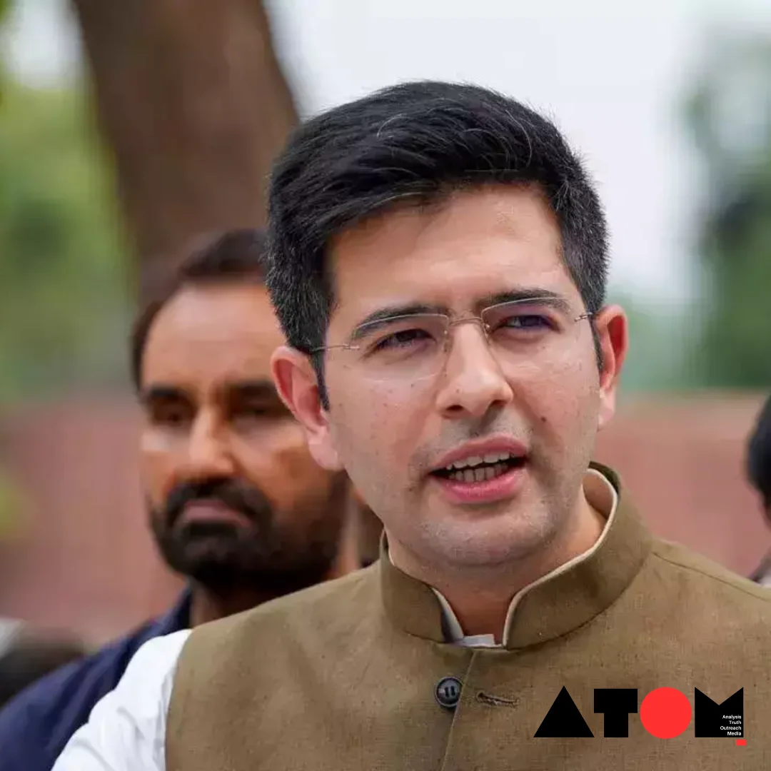 Raghav Chadha, AAP MP, speaks to the media in New Delhi, providing updates on his health status amidst his absence.