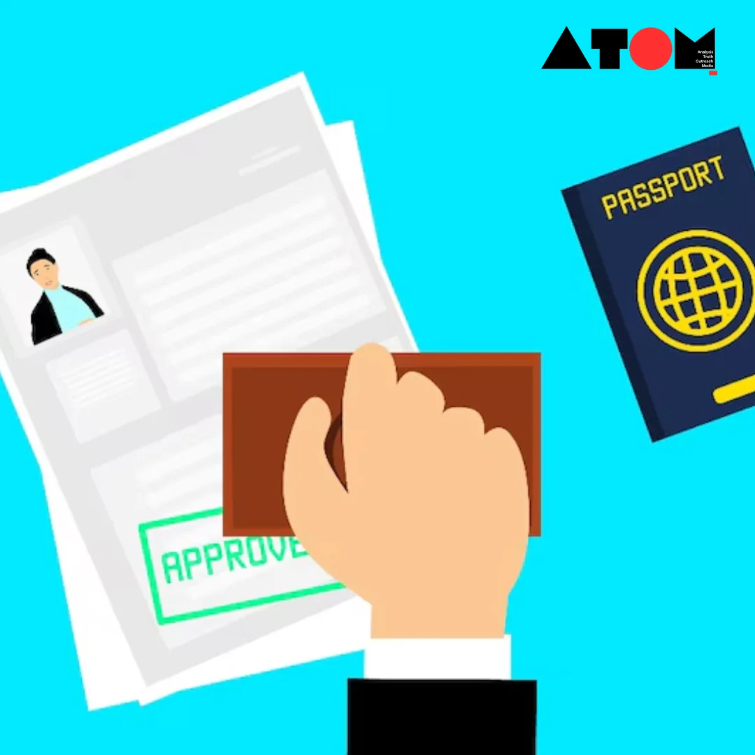 Illustration depicting a document with visa regulations being tightened