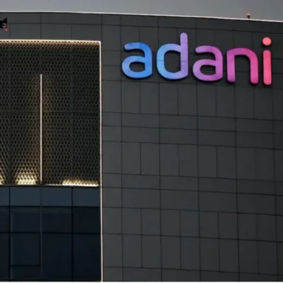 The image showcases the iconic logo of Adani Green Energy, a symbol of its leadership in the renewable energy sector and commitment to sustainable development.