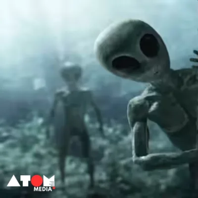The image depicts a mysterious alien figure, adding to the intrigue surrounding the confirmed authenticity of the encounter.