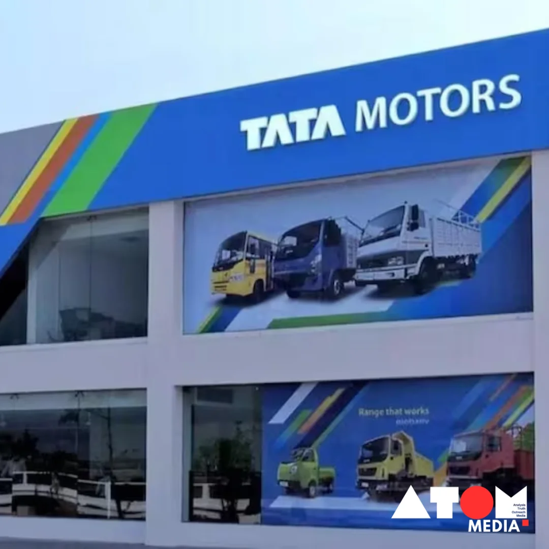 Graph depicting Tata Motors' stock prices plummeting by 9%.