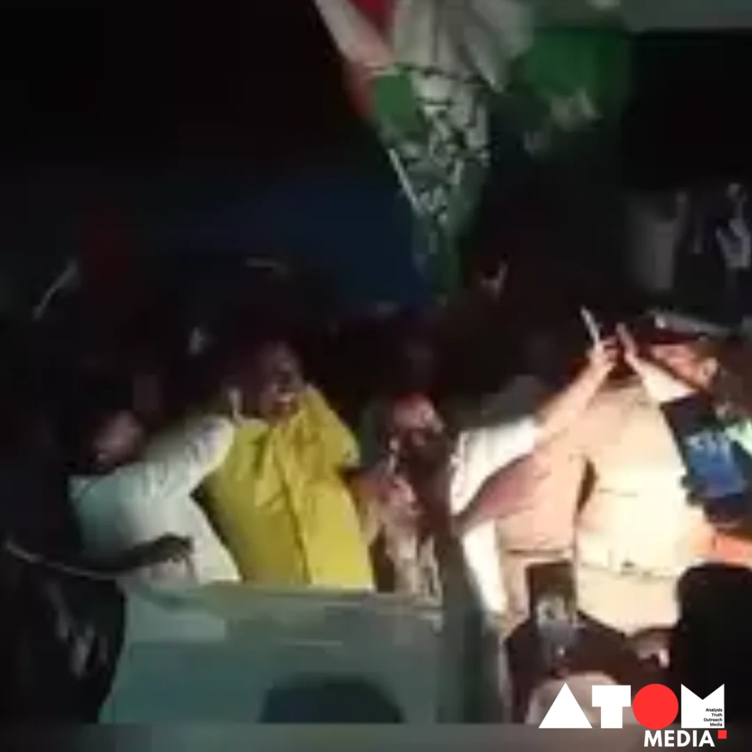 The image shows Karnataka Deputy Chief Minister DK Shivakumar engaged in an altercation with a Congress worker during an election campaign in Haveri district. The incident was captured in a viral video and has sparked controversy.