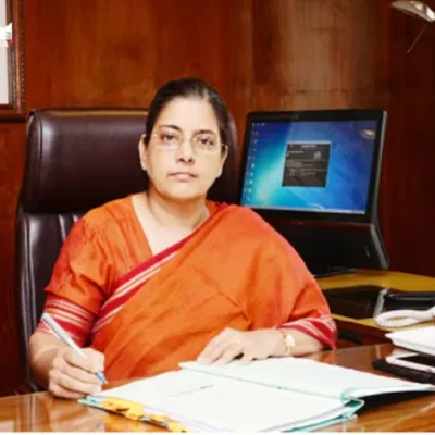 "Image of CCI Chairperson Ravneet Kaur addressing the 15th Annual Day of the CCI, highlighting concerns over algorithm opacity and data dominance by major digital platforms