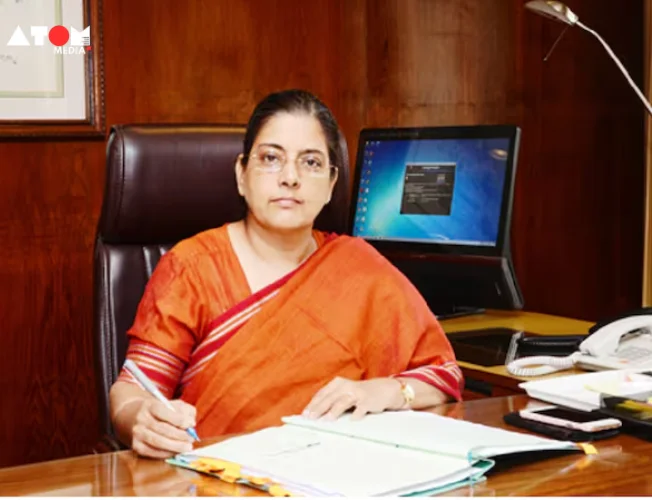 "Image of CCI Chairperson Ravneet Kaur addressing the 15th Annual Day of the CCI, highlighting concerns over algorithm opacity and data dominance by major digital platforms