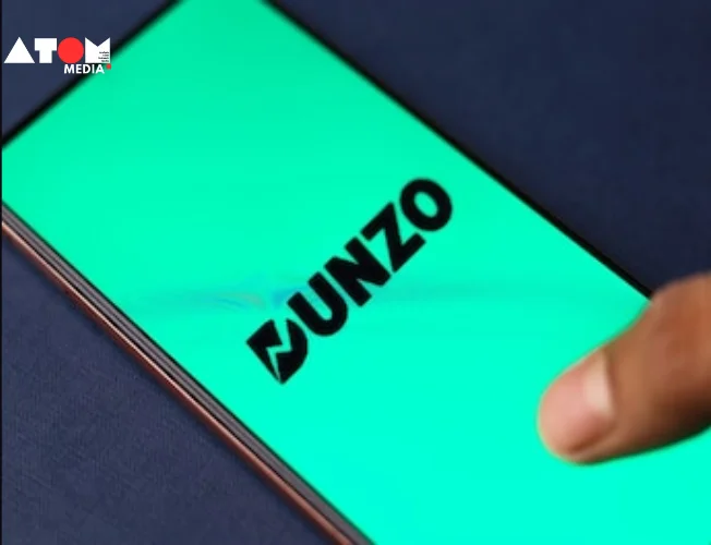 Dunzo logo with a pause button symbolizing the company getting a temporary reprieve.