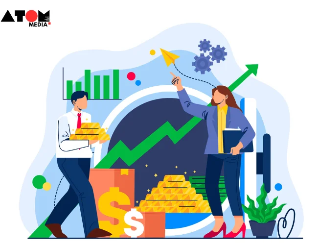 A globe with puzzle pieces fitting together, some labeled "capital", "technology", "global market" representing foreign investment fueling the Indian startup engine.