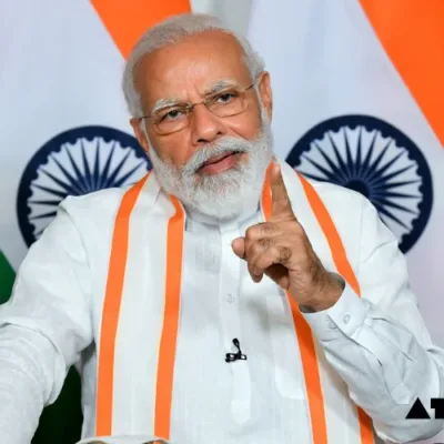 Prime Minister Narendra Modi addressing a gathering of startup founders and business leaders, reaffirming the government's commitment to fostering entrepreneurship and innovation.