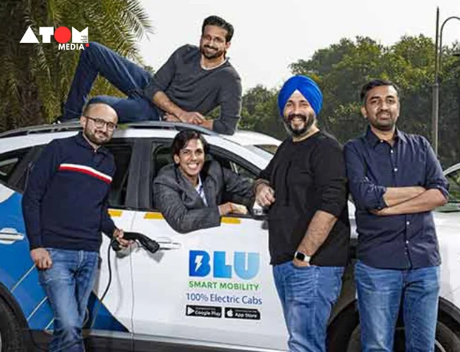 Experience the convenience and sustainability of BluSmart's electric ride-hailing service, transforming city streets with eco-friendly transportation options."