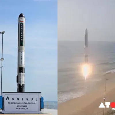 Agnikul Cosmos' Agnibaan rocket with a 3D-printed engine lifts off from Sriharikota launchpad.