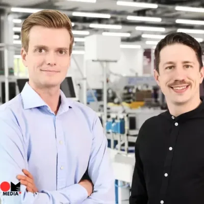 EthonAI co-founders Julian Senoner (CEO) and Bernhard Kratzwald (CTO) at a Siemens factory