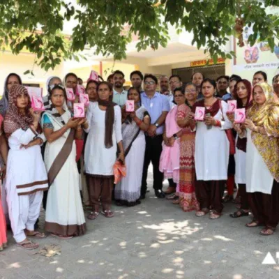 Women in rural India using menstrual cups for sustainable periods