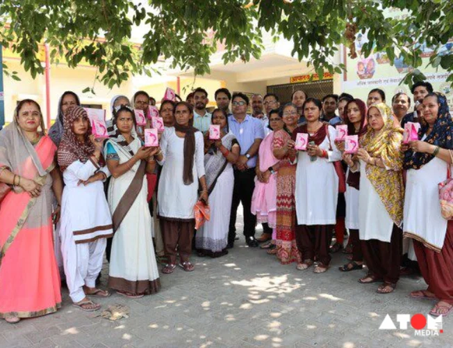 Women in rural India using menstrual cups for sustainable periods