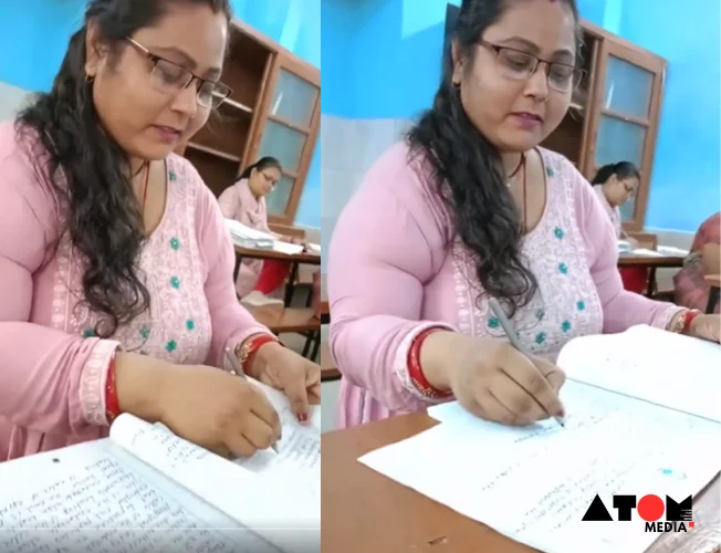 Teacher Makes Reels During Exam Grading (Bihar)