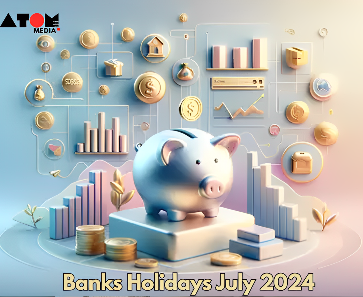 "Closed bank with a notice sign, representing bank holidays in India for July 2024."