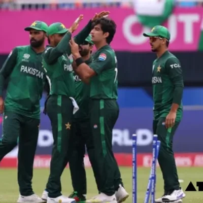 Young Pakistan cricketer Naseem Shah wipes away tears after his team's narrow defeat to India in the T20 World Cup match.