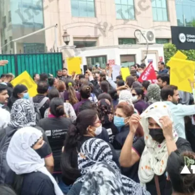 Hundreds of women gig workers protest Urban Company's new work policies in Bengaluru.