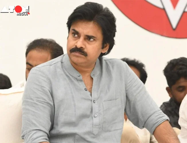 Pawan Kalyan addressing a crowd at a political rally in Andhra Pradesh.