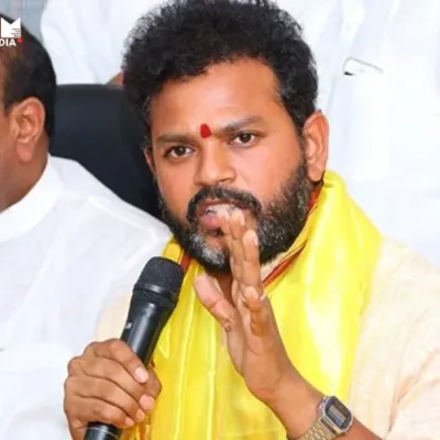 Kinjarapu Ram Mohan Naidu speaking at a political rally.