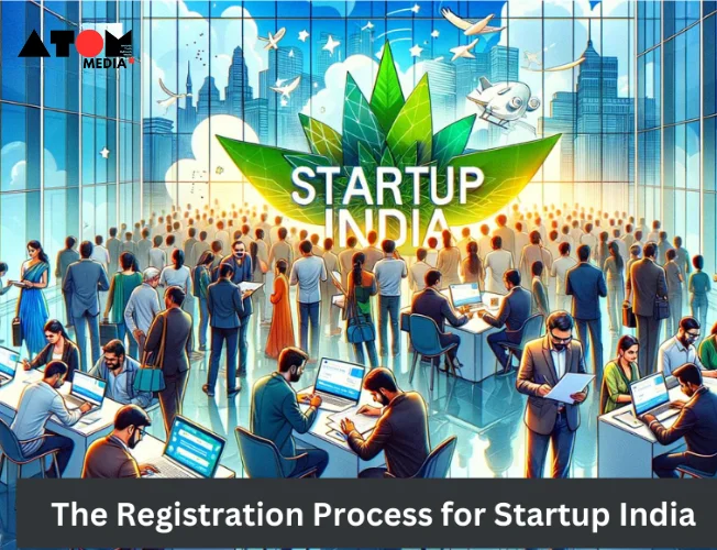 A graphic showcasing the five steps involved in registering a startup in India.