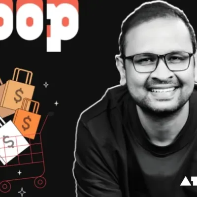 Pop ceo image with logo at back
