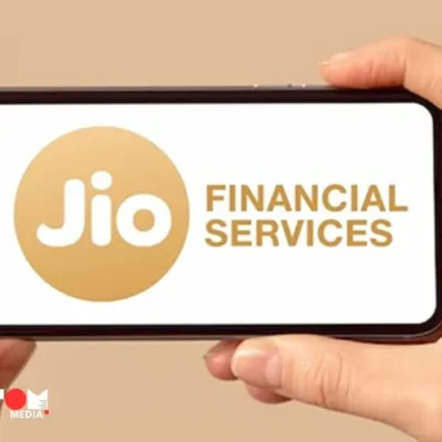 Reliance JioFinance app logo on a smartphone screen, disrupting the Indian fintech market.