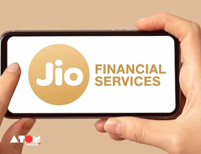 Reliance JioFinance app logo on a smartphone screen, disrupting the Indian fintech market.