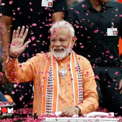 BJP leaders and supporters gather at Bharat Mandapam to celebrate their projected victory in the 2024 Lok Sabha elections with a grand cultural event.