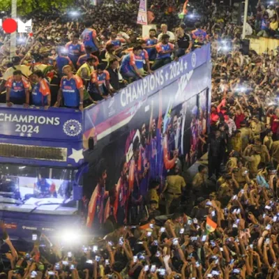 Team India's T20 World Cup win sparks massive celebrations! Fans flood Mumbai's Marine Drive, while Sourav Ganguly and Anand Mahindra share their reactions on social media. Witness the outpouring of national pride and relive the cricketing fever that gripped India.